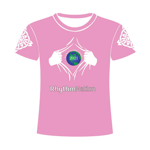 Rhythm Nation Worlds Hero Tshirt Pink